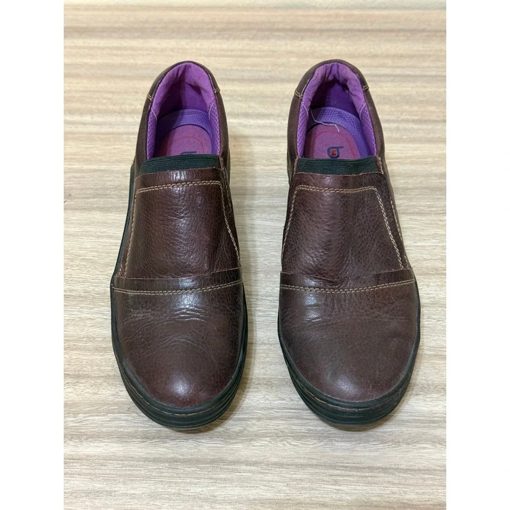 Bionica Women‎ Leather Slip On Wedge Shoes 10 M Brown Comfort Gorpcore 4506001